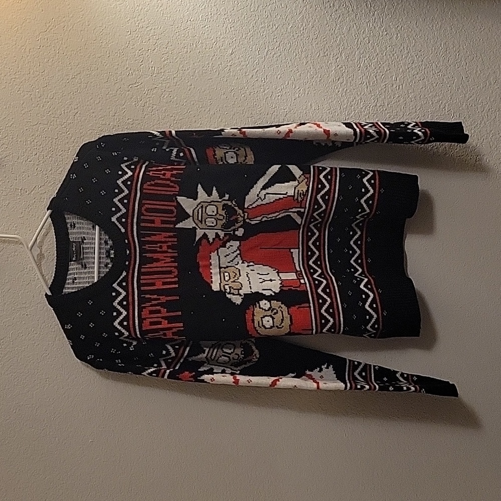 Adult Swim Rick and Morty Ugly Christmas Sweater - Black - Medium